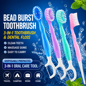 Three One Dental Kit Soft Disposable Pre-Pasted Built-In Paste Travel Size Home Use Small Pocket Outdoor Backpacking <strong>Toothbrush</strong> - Product Image 1