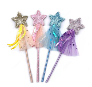 Varitas <span class=keywords><strong>con</strong></span> purpurina de estrella para Halloween Angel Fairy Stick Party Favors <span class=keywords><strong>con</strong></span> cinta para Cosplay cumpleaños o boda - Product Image 2