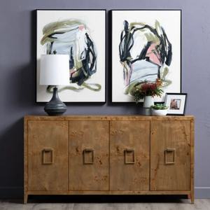 Buffet d'entrée d'hôtel en bois massif de style antique européen - Product Image 3