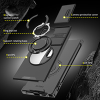 Étui de protection pour objectif d'appareil photo coulissant avec support magnétique pour Samsung Galaxy S26 Edge Ultra S25 S24 Note Ultra S22 S23
