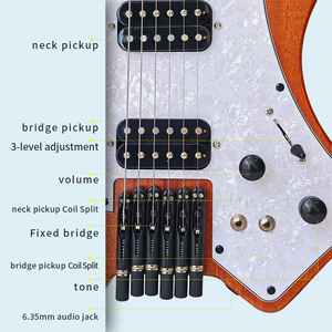 Guitarra eléctrica sin cabezal personalizada de fábrica para viajes y portabilidad con logotipo personalizado, personalización OEM ODM - Product Image 4