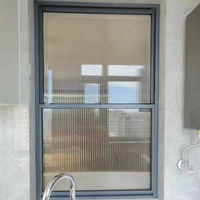 Fenêtre coulissante verticale américaine en aluminium à rupture de pont thermique, durable et insonorisée pour appartement
