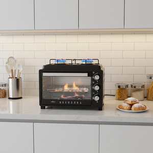 Cuisinière à gaz GPL avec <span class=keywords><strong>porte</strong></span> en verre trempé et <span class=keywords><strong>four</strong></span> séparé pour la cuisson, durable, portable, cuisinière à gaz domestique avec <span class=keywords><strong>four</strong></span> - Product Image 2
