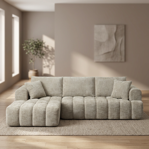 Chenille L-Shape Convertible Luxury Sectional Oversized <b>Sofa</b> Set Modern Comfy <b>Sleeper</b> Couch Memory Foam for Hotel Villa - Product Image 3