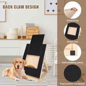 Grattoir à ongles de luxe en bois pour chien avec boîte à friandises, lime et meuleuse – Planche à gratter durable multifonctionnelle pour chiens - Product Image 4