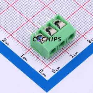 MX301-5.0-03P-GN01-Cu-Y-A Screw Terminal Block Through hole Component (THT),P=5mm Connector 1x3P 5mm Green Through Hole - Product Image 1