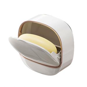 Modern Beautiful Best-selling Wall-mounted <b>Soap</b> <b>Holder</b> Luxury Foldable <b>Soap</b> Storage Box with Drain Design and Adhesive Buckle - Product Image 3