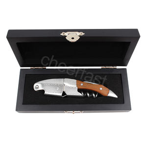 Ouvre-bouteille de <span class=keywords><strong>vin</strong></span> en acajou et en acier inoxydable avec coupe-feuille personnalisé pour les amateurs de <span class=keywords><strong>vin</strong></span> dans une élégante boîte en bois - Product Image 2
