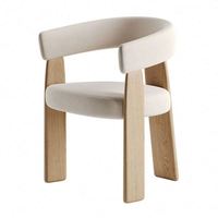 Chaise de salle à manger contemporaine italienne en bois massif avec revêtement en cuir synthétique pour la maison, le bureau et l'hôtellerie