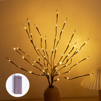Guirlande lumineuse décorative de Noël à 20 LED, 0,7 m, blanc chaud, à piles, pour vase, lampe DIY, guirlande féerique, décoration intérieure, chambre à coucher