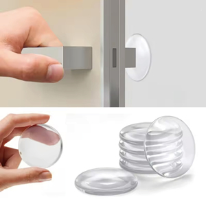 Stopper pintu bulat berperekat, peredam karet Buffer kabinet Muffler pelindung dinding pegangan Bumper pelindung colokan - Product Image 1