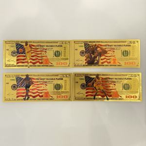 Collection Kobe Bryant Billet de banque $100 Médaille en métal plaqué or de basketball Cent dollars - Product Image 6