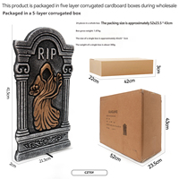 Décoration d'Halloween : Petite pierre tombale du Dieu de la Mort de 40,5 cm, accessoires de scène pour maison hantée, pièce secrète, ambiance de cour.