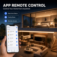 Interruttore Luce Smart WiFi Standard EU 2 Gang con Pannello Touch 240V, Controllo Vocale, Timer, Controllo App, Vetro Temperato, 10A, Impermeabile