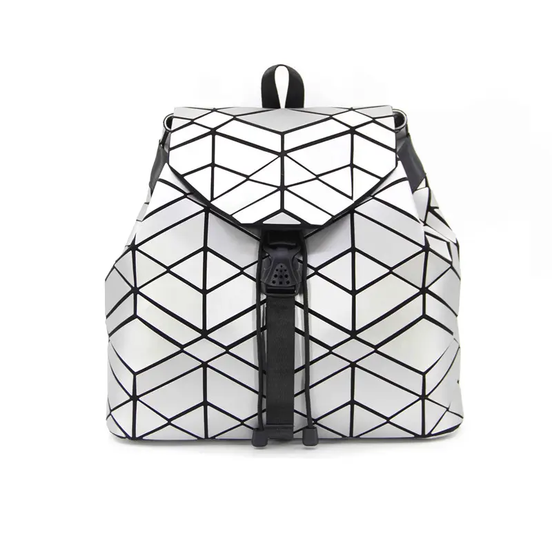 waterproof leather travel Geometric Backpack school bags anti theft women men's college laptop shoulder sling bag