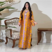 A-106 Offres Spéciales Moyen-Orient Caftans Cristal Perlé À Manches Longues Arabe Abaya Dubaï Femmes Robes Musulmanes