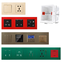 Prise murale personnalisée en panneau PC bleu, norme UE/Royaume-Uni, 16A, 5 broches européennes, avec charge rapide USB Type-C, prise universelle