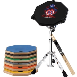 12 inch đầy màu sắc hai mặt im lặng thực hành trống Pad và đứng diễu hành ban nhạc bass bẫy trống miếng đệm đào tạo cho người mới bắt đầu - Product Image 1