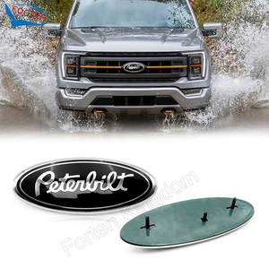 Pegatina con logotipo personalizado, placa ovalada negra y plateada para <span class=keywords><strong>F150</strong></span> F250 Ranger Peterbilt, capó de coche, parrilla delantera, emblema de insignia para maletero - Product Image 2
