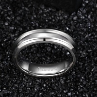 POYA Hochglanzpolierter Titan-Rohling-Ring für Inlay, 8mm 6mm 4mm, Personalisierbare Laser-Rohling-Ringe