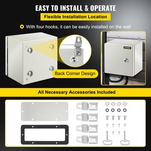 4X Steel <b>Electrical</b> Junction Box 8 X 6'' IP66 Waterproof Dustproof for Outdoor/Indoor Electronics <b>Instrument</b> Enclosures D0100HRS - Product Image 6