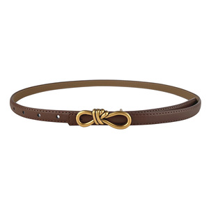 Ceinture Femme Tiyo Slim Rétro en Cuir Véritable, Boucle Double Anneau en Alliage Vintage, Durable, pour Pantalons et Robes Décontractés - Product Image 5