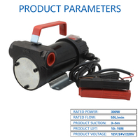 Pompa Bahan Bakar Diesel Mobil Portabel Kecil 12V/24V 300W Bertenaga Baterai Tekanan Rendah DC 50 Liter/menit Kit Tabung Kawat Baja dengan Pistol Bahan Bakar