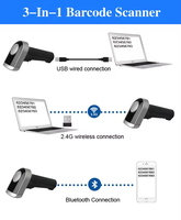 Scanner de codes à barres BT sans fil pour appareils mobiles Lecteur de codes QR 2D sans fil avec support de chargement