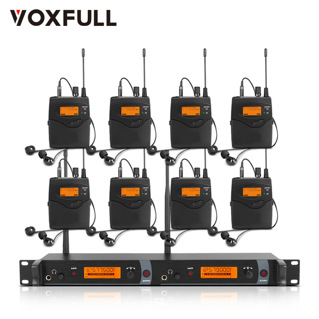 Voxfull DM2000-8 2-Channel Professional Monitoring Sound Earphone System Wireless In-Ear Monitors