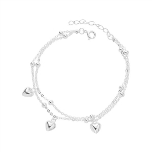 Pulsera Tichi minimalista, versátil y distintiva de plata S925 de doble capa con forma de corazón para mujeres con estilo discreto. - Product Image 5