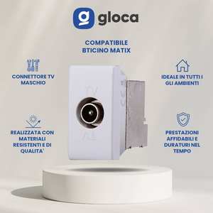 Ensemble de 2 connecteurs TV mâles Gloca compatibles avec la série Matix, prise en plastique - Product Image 2