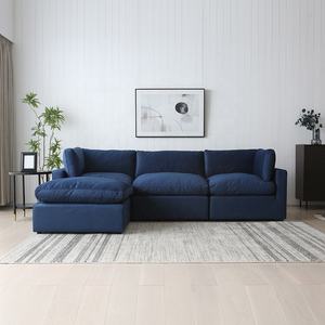 Bleu marine 3 pièces canapé canapé confortable modulaire personnalisé sectionnel qui vient en morceaux - Product Image 6
