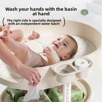 Table à langer multifonctionnelle pour bébé, design portable, hauteur réglable, ceinture de sécurité, capacité de charge lourde de 60 kg, pour bébés