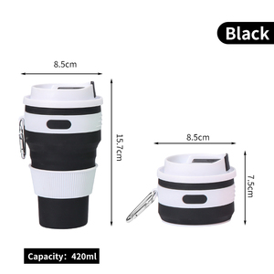 แก้วซิลิโคนพับได้ 475 มล. แก้วกาแฟแบบยืดหดได้สำหรับเด็กดื่มโดยตรง - Product Image 6