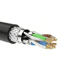 Cable de Conexión Ethernet Blindado Cat7 S/FTP de 10 Gbps, Conductor de Cobre Puro, Certificado CE, RoHS, FCC, Probado con Fluke, Cable de Red LAN