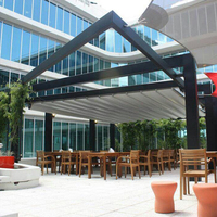 Dachsystem Markise PVC Schwimmbad Terrasse Outdoor Motorisierte Sonnenschutzmarkisen Einziehbare Metall-Pergola