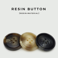 Botón Circular de Resina con 4 Agujeros y Patrón Redondo para Abrigo de Mujer y Traje de Hombre, Color Negro Beige, Combinable con Todo