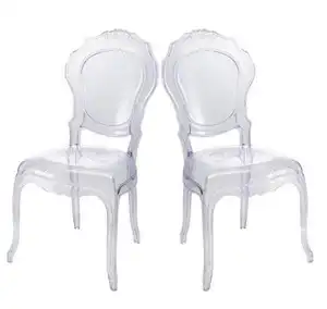 Silla bella de plástico transparente para boda, silla apilable de YC-A225