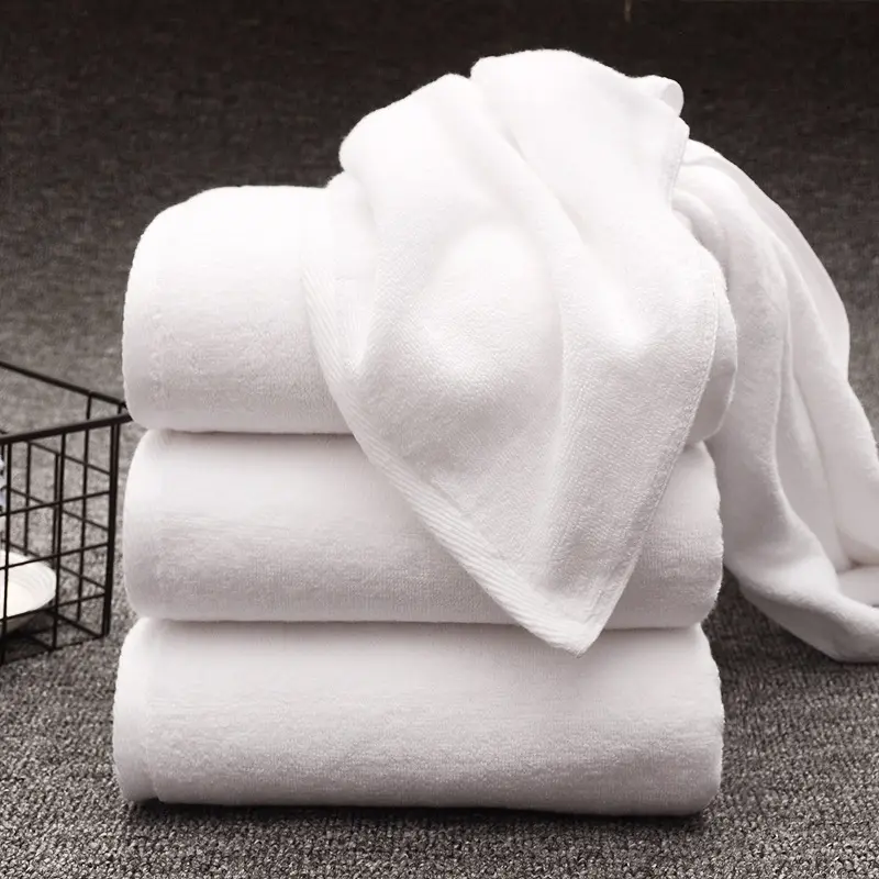 5-sterne-hotel handtücher weiß benutzerdefiniertes logo badeleinen 100 % baumwolle gesicht handbad hotel handtuch-set