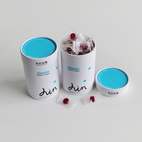 Tube cylindrique en papier recyclable de qualité alimentaire avec logo personnalisé pour l'emballage de capsules de vitamines, de poudre de collagène et de compléments alimentaires