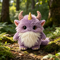 Peluche Monstre Fantaisie Violet Doux et Moelleux, Figurine Personnalisée, Créature de Dessin Animé, Vente en Gros, Jouet en Peluche Personnalisé
