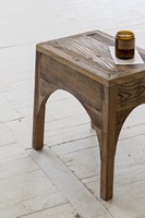 Ethnique chic tabourets d'appoint de salon en orme recyclé lavé naturel léger tabouret en bois massif