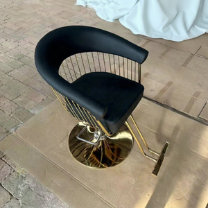Silla de Barbero Ergonómica Moderna en Oferta, Reclinable, con Rotación de 360 Grados y Altura Ajustable, Mueble de Salón Metálico - Product Image 1