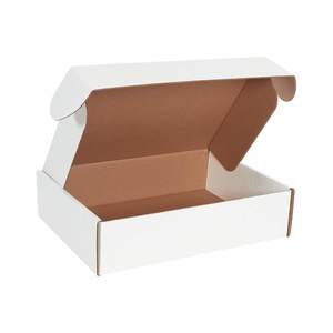 Boîtes en carton ondulé personnalisées en papier kraft blanc mat pour l'expédition et le stockage de bijoux - Product Image 1