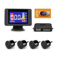 Asistente de Radar para Punto Ciego en Estacionamiento, Sistema de Monitoreo de Reversa con Pantalla LCD y 4 Sensores