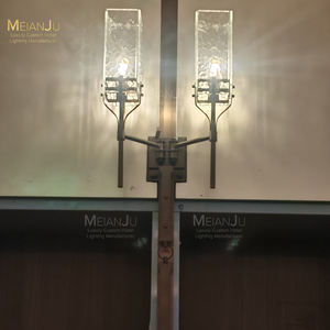 Interior Hotel dormitorio sala de estar decoración iluminación <span class=keywords><strong>LED</strong></span> aplique de pared lámpara <span class=keywords><strong>con</strong></span> textura cristal cuerpo de acero inoxidable luz de pared - Product Image 1