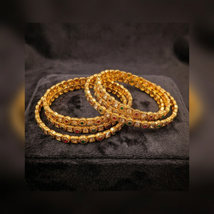 PADMAWATI Private Limited Luxury Tungsten Gold Plated Multi Color Women's Traditional Bangles Set Indian Bridal Wedding <b>Gift</b> - Product Image 3