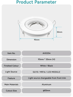 Spot LED en aluminium pour bureau à domicile MR16 Downlight Frame Encastré au plafond Boîtier inclinable