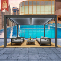 Gran oferta de toldo de pérgolas de aluminio impermeable, cubierta de Patio con persianas, dosel de techo, Gazebo para cubierta de jardín, patio, espacio de vida al aire libre