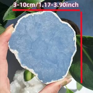 Vente en gros de plaques d'angélite naturelle, pierres précieuses, tranches de quartz, prix direct usine pour la décoration intérieure et les cadeaux, gravées au laser - Product Image 3